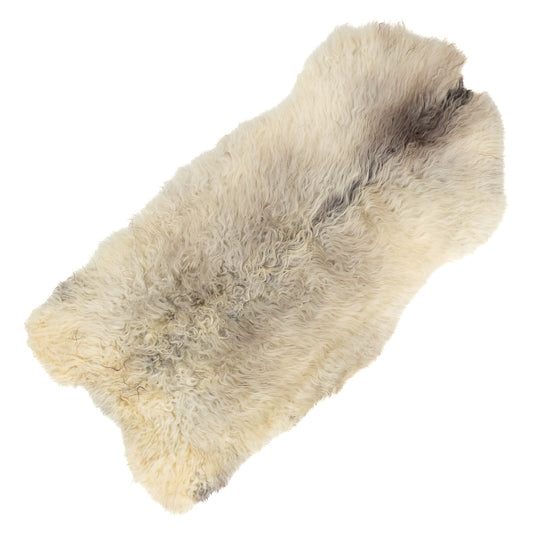 Silver w Gray Soft Long Hair Swedish Sheepskin Rug