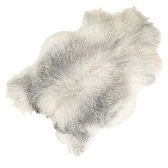 Silver White Gray Icelandic Sheepskin Rug