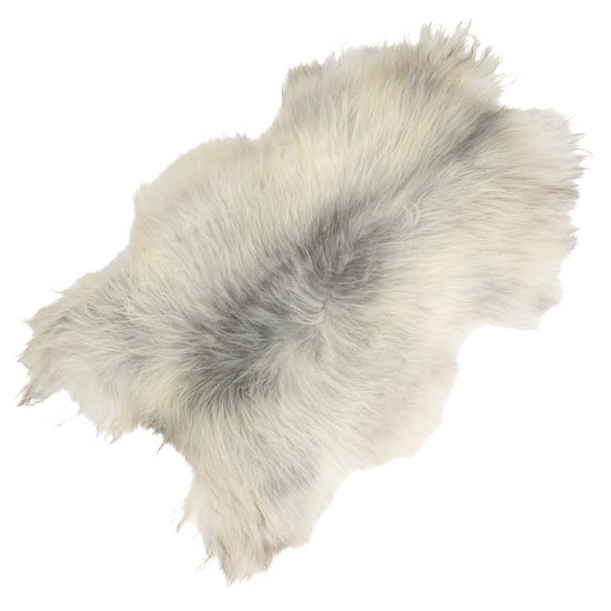 Silver White Gray Mix Icelandic Sheepskin Rug