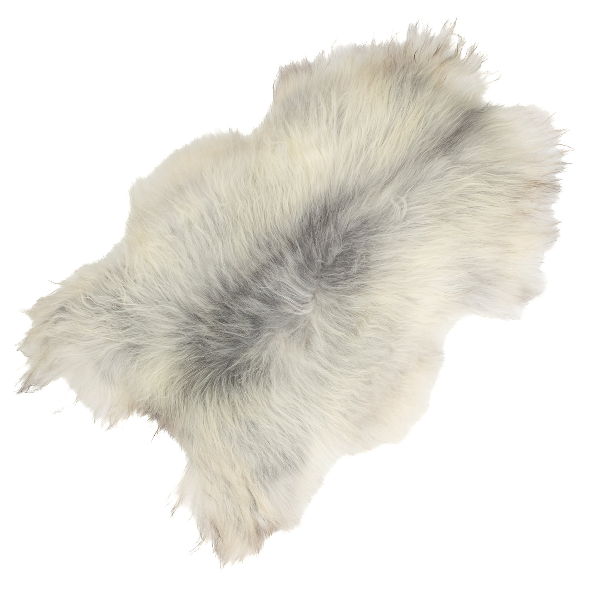 Silver White Gray Mix Icelandic Sheepskin Rug