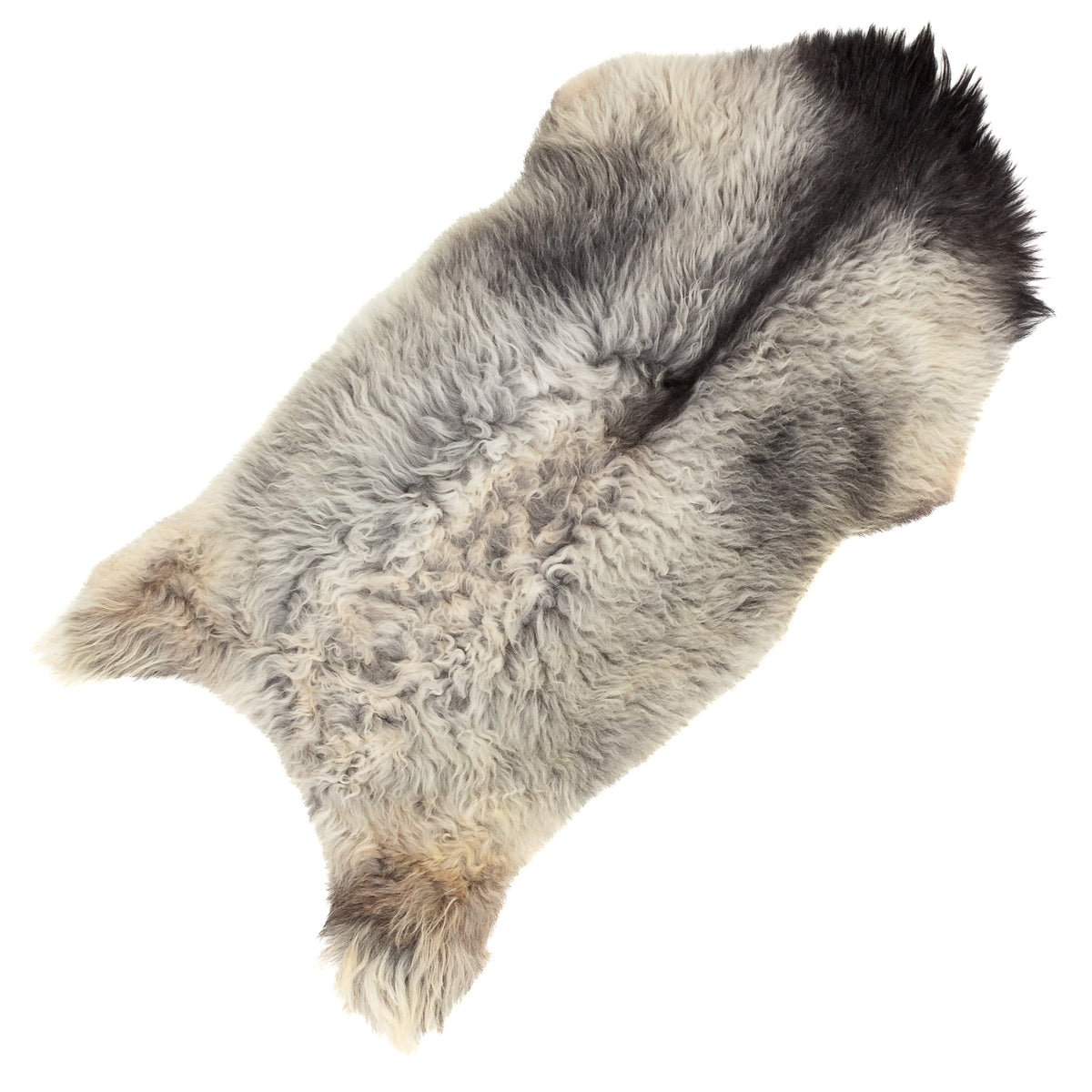 Soft Black Silver Gray Swedish Sheepskin Rug