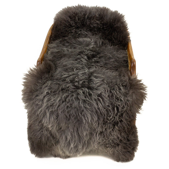 Soft Black Silver Long Wool Swedish Sheepskin