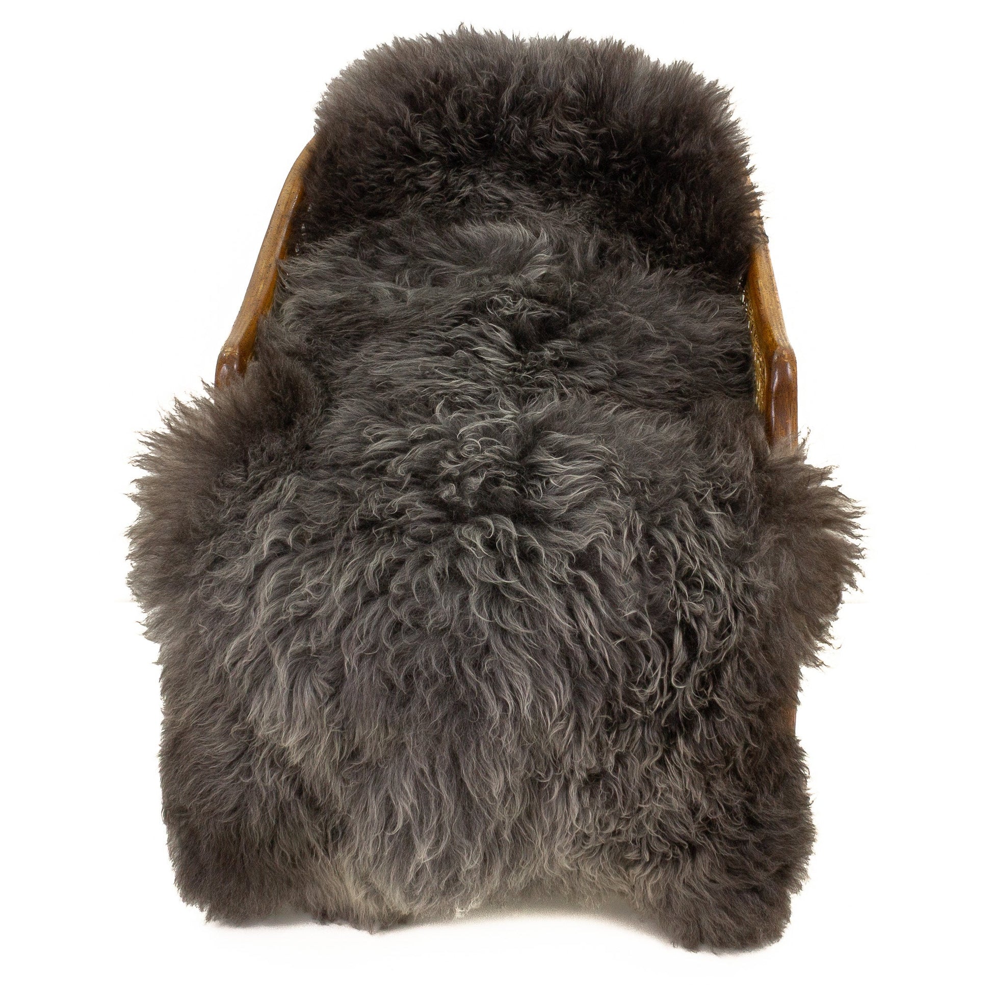 Soft Black Silver Long Wool Swedish Sheepskin
