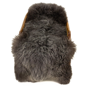 Soft Black Silver Long Wool Swedish Sheepskin