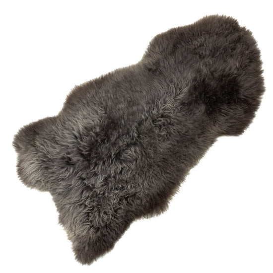 Soft Black Silver Long Wool Swedish Sheepskin