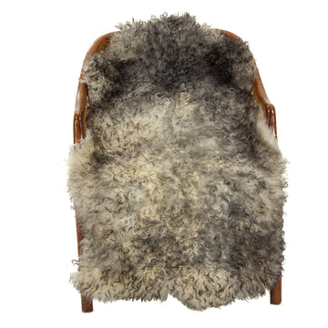 Soft Black and White Long Curls Gotland Sheepskin