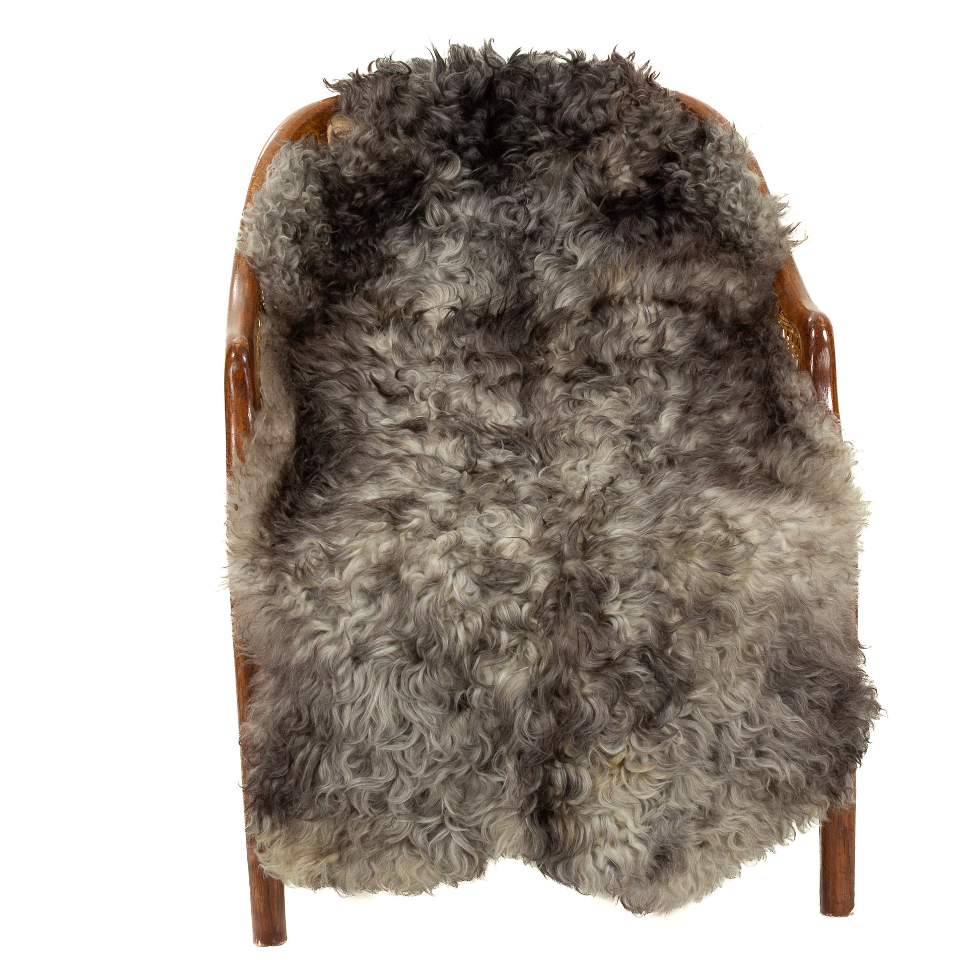 Soft Black White Mix Short Wavy Curls Gotland Sheepskin