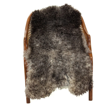 Soft Black and White Tight Curls Gotland Sheepskin
