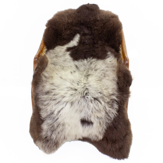 Soft Brown w White Swedish Sheepskin