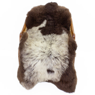 Soft Brown w White Swedish Sheepskin