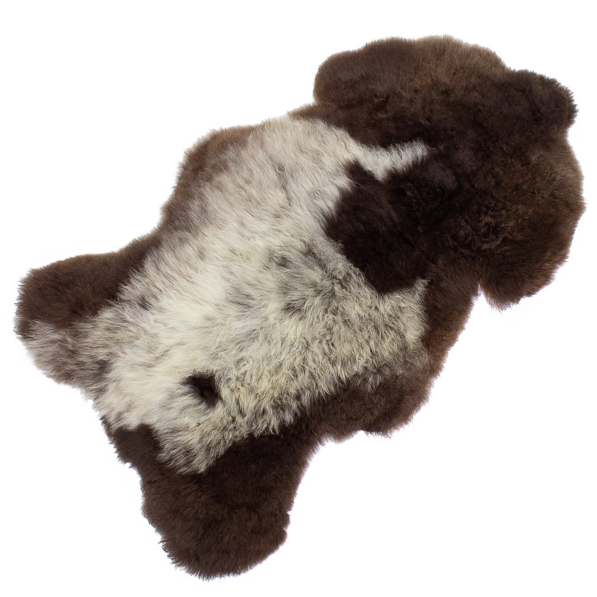 Soft Brown w White Swedish Sheepskin