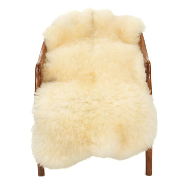 Soft Cushy Ivory White w Slight Gray Long Wool Swedish Sheepskin