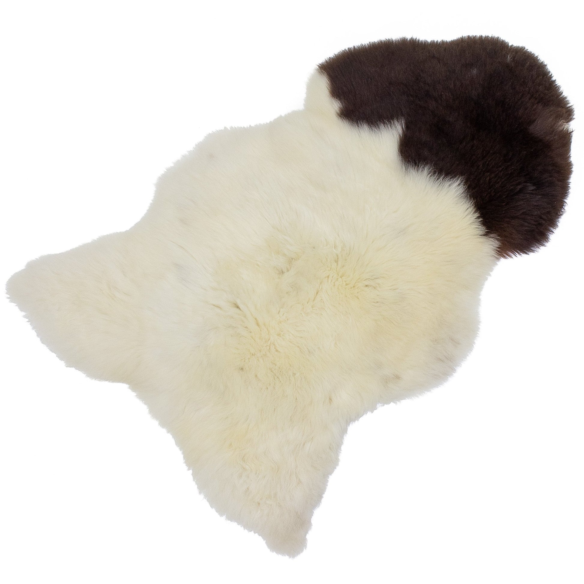 Large Soft Cushy White w Dark Piebald Swedish Sheepskin