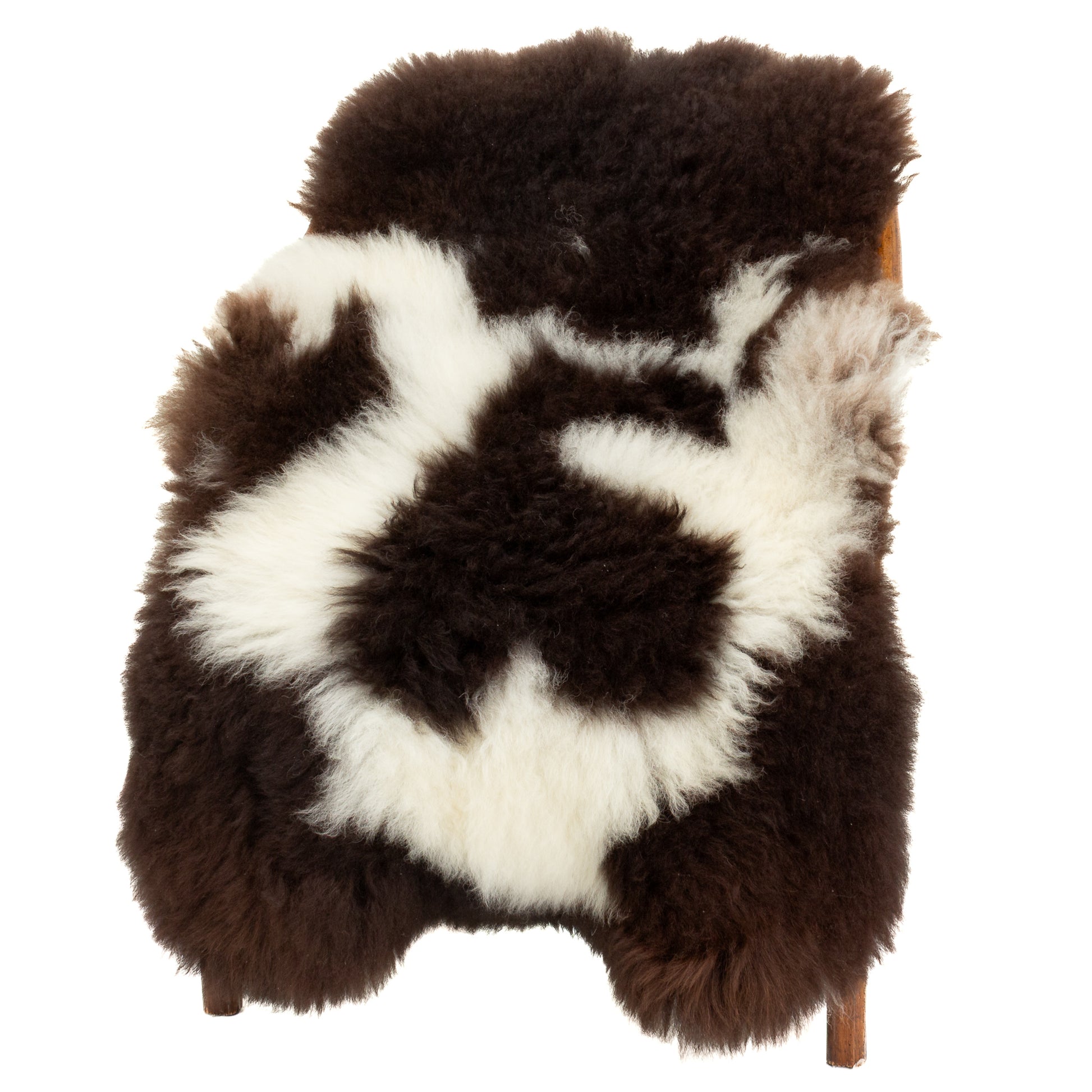 Soft Wool Dark Brown Ivory White Swedish Sheepskin