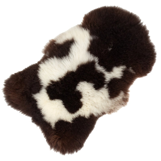 Soft Wool Dark Brown Ivory White Swedish Sheepskin Rug