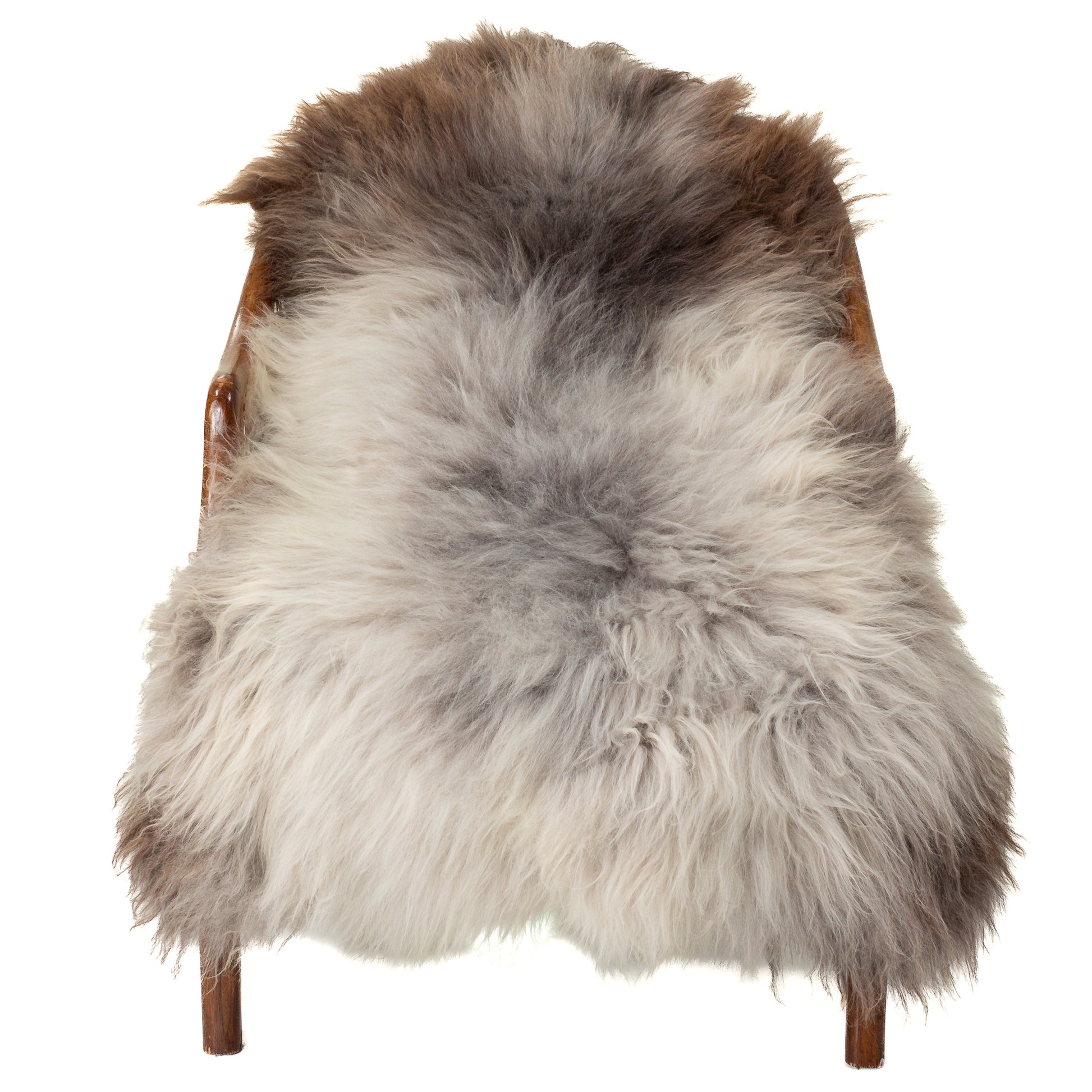 Soft Gray Brown Silver Mix Sheepskin