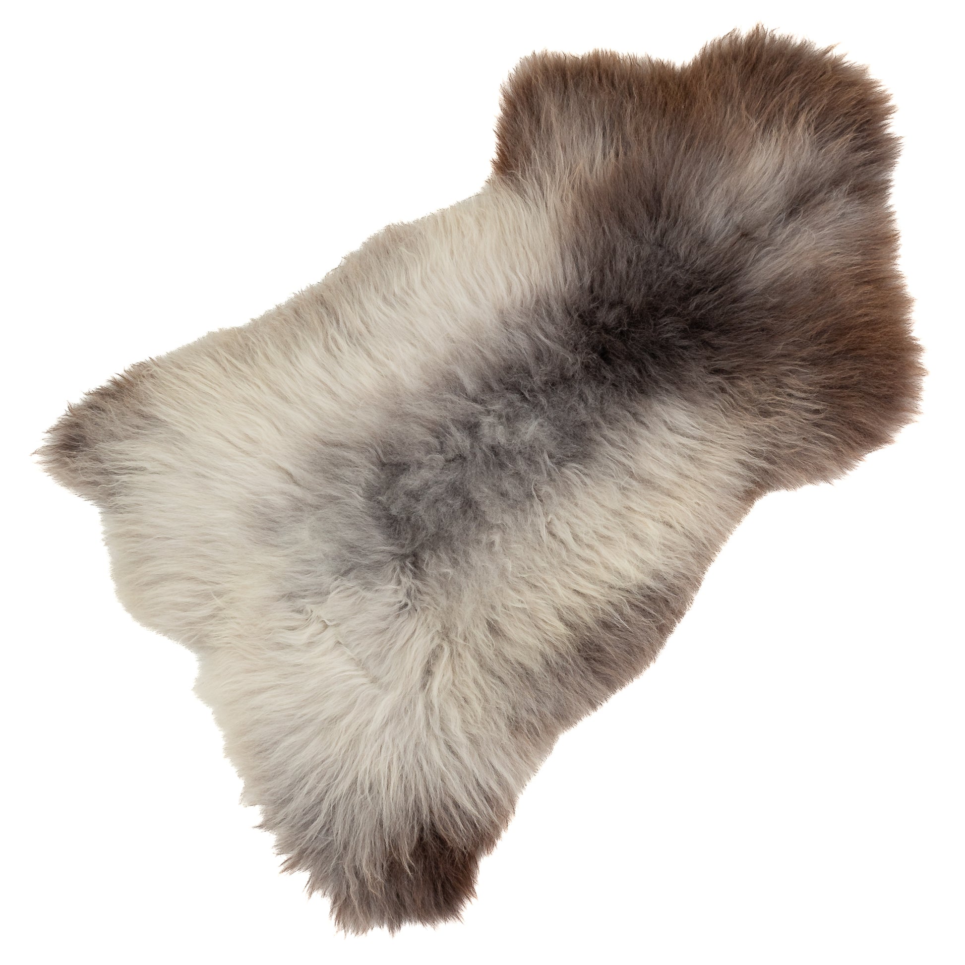 Soft Gray Brown Silver Mix Sheepskin Rug