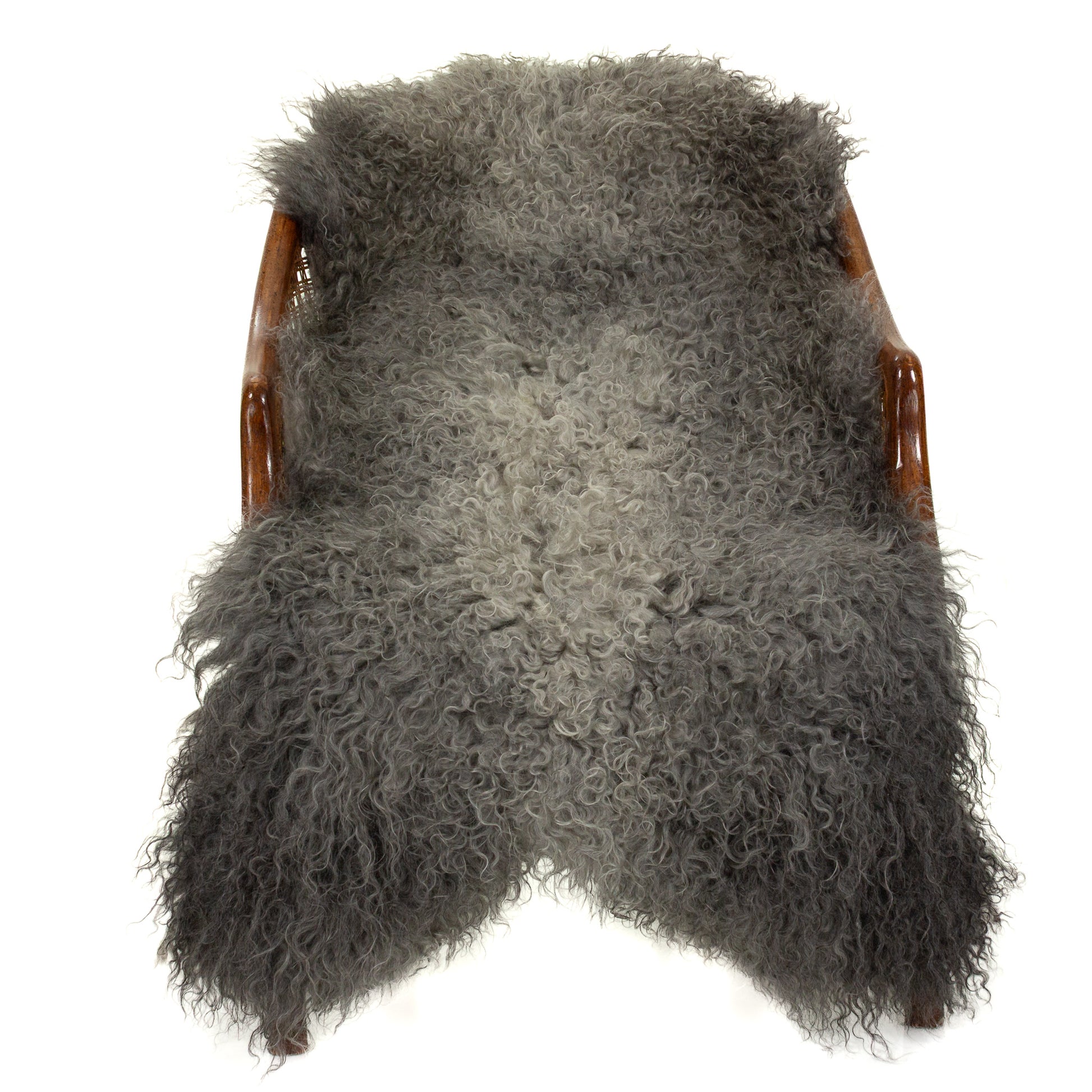 Soft Gray Long Curls Gotland Sheepskin