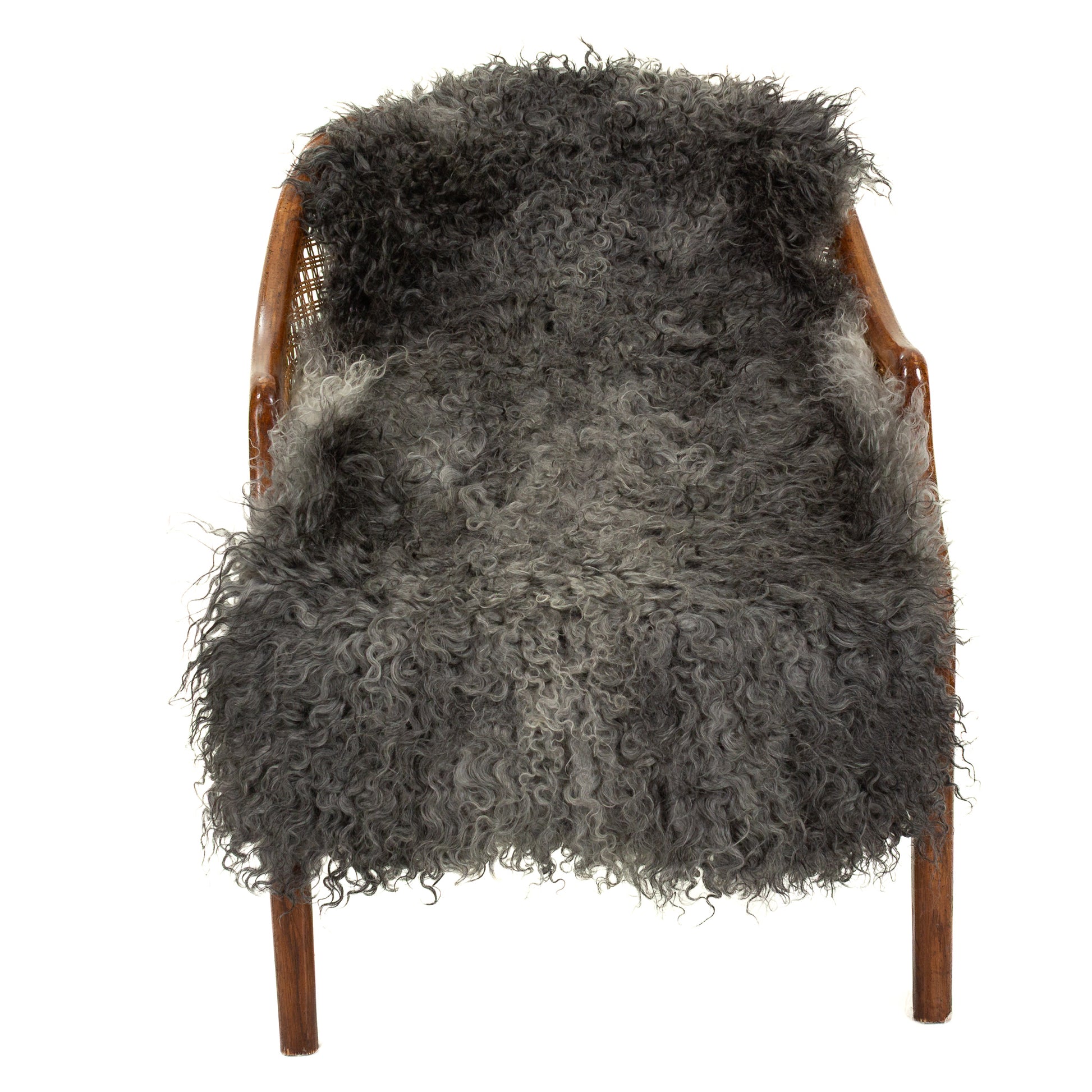 Soft Gray Long Curls Gotland Sheepskin