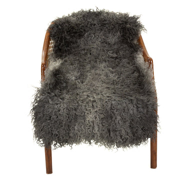 Soft Gray Long Curls Gotland Sheepskin