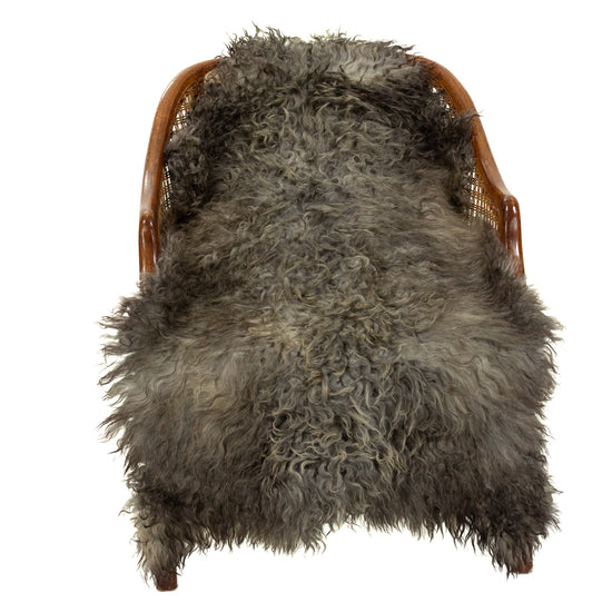 Soft Gray Mix Long Curls Gotland Sheepskin