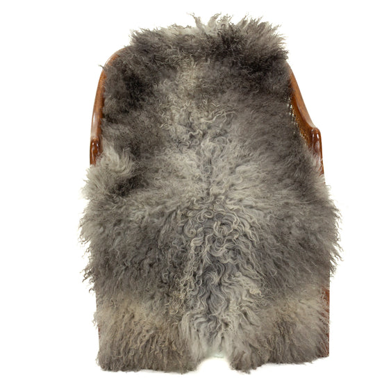 Soft Gray Mix Long Curls Gotland Sheepskin
