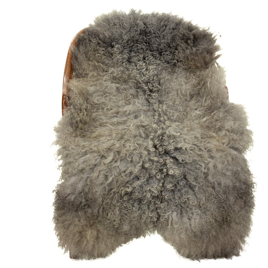 Soft Gray Mix Long Curls Gotland Sheepskin