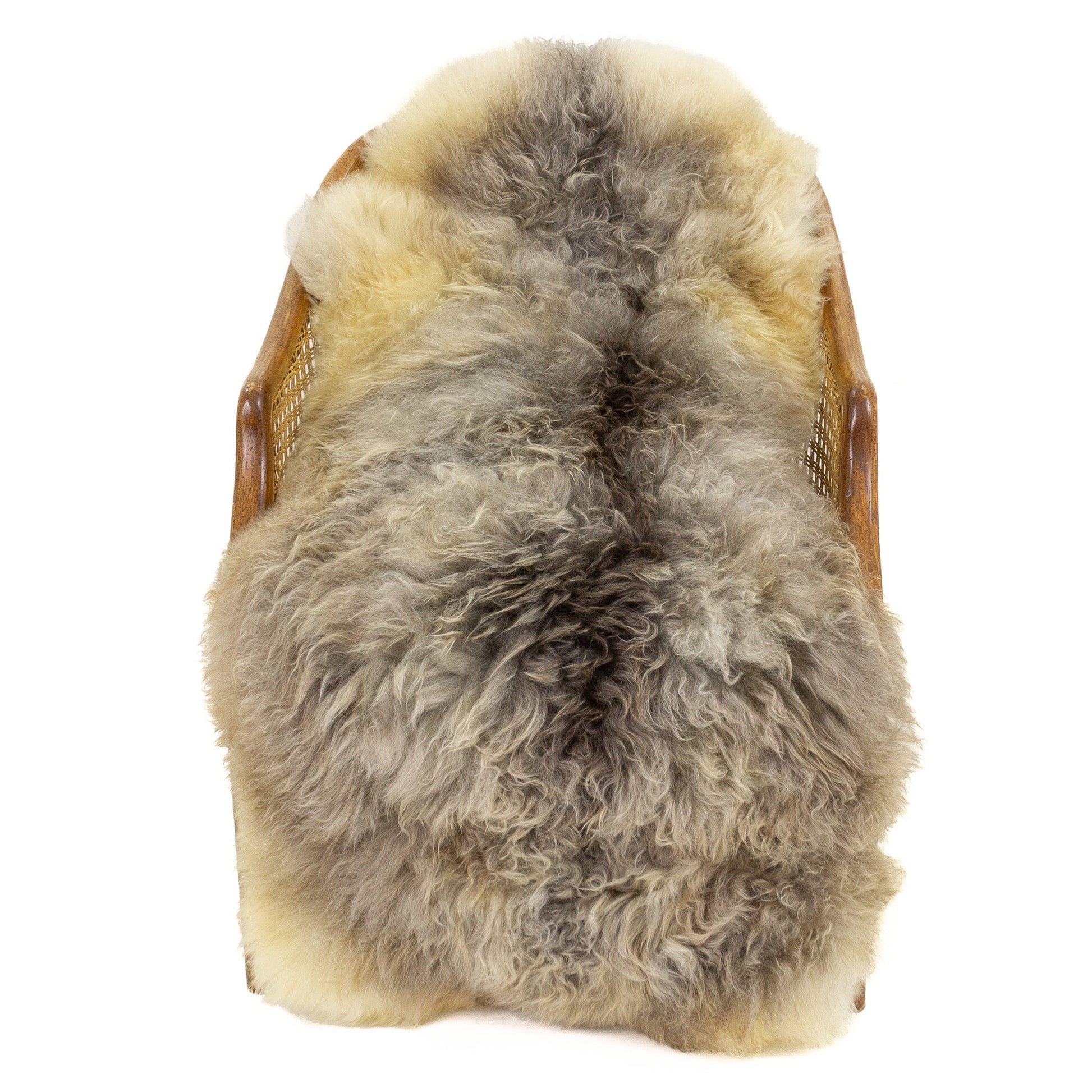 Soft Gray Mottled Long Wool Swedish Sheepskin