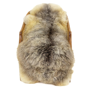 Soft Gray Mottled Long Wool Swedish Sheepskin