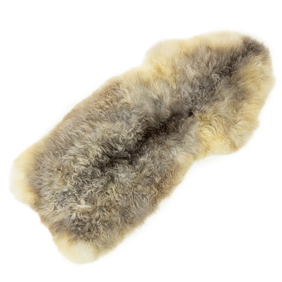 Soft Gray Mottled Long Wool Swedish Sheepskin