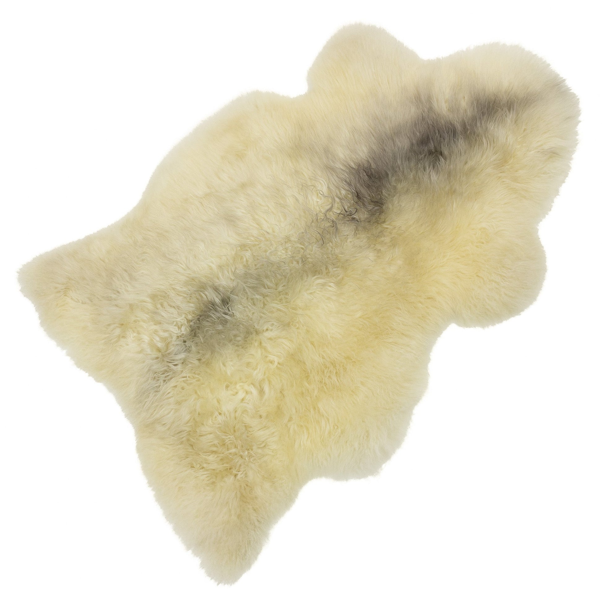 Soft Ivory White w Gray Long Wool Swedish Sheepskin