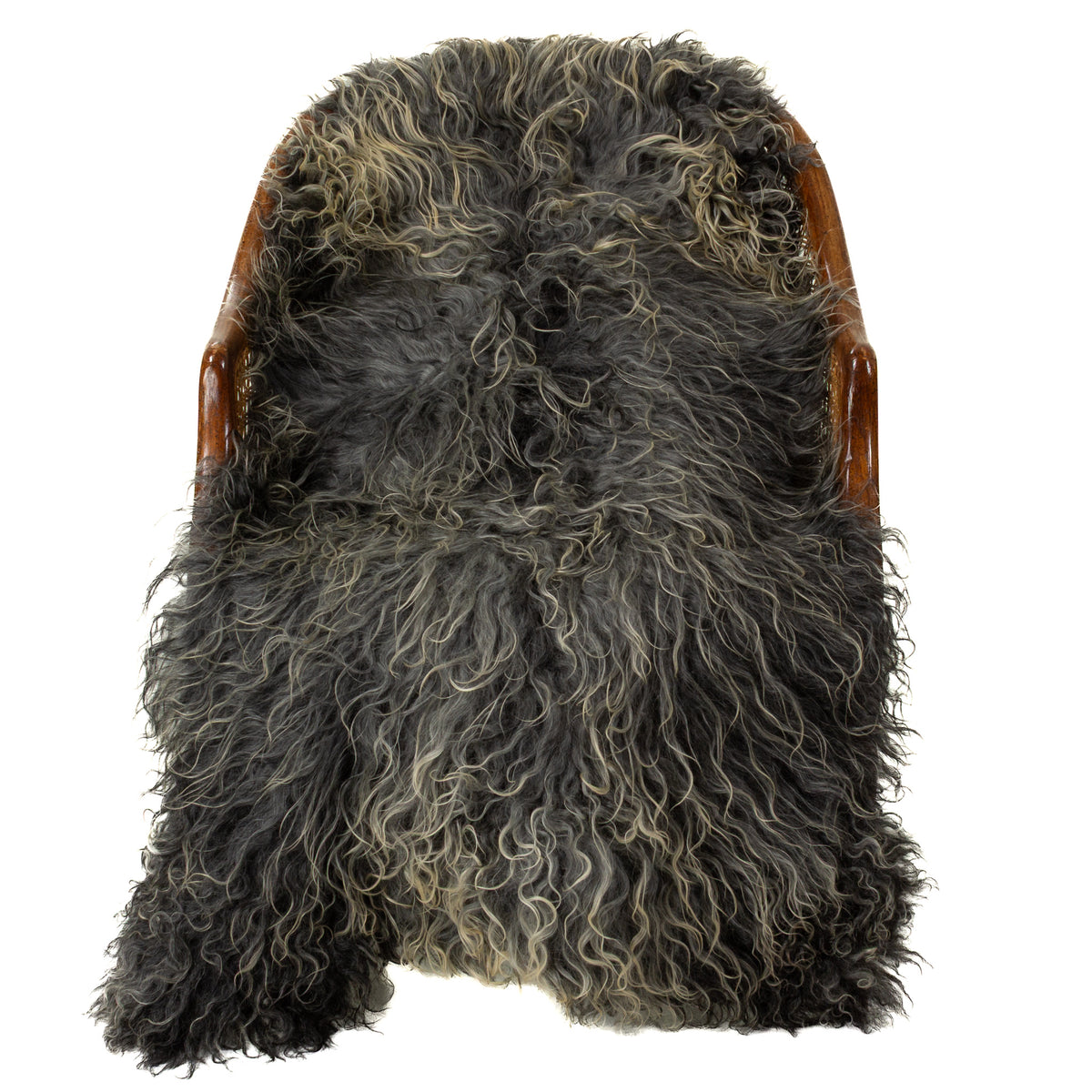 Soft Long Curly Long Hair Gray Silver Swedish Sheepskin
