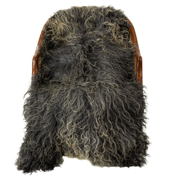 Soft Long Curly Long Hair Gray Silver Swedish Sheepskin