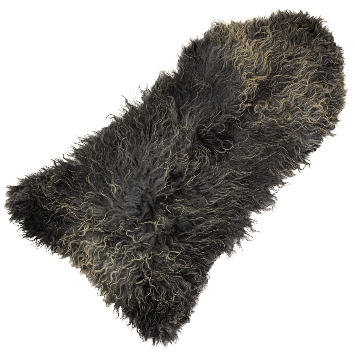 Soft Long Curly Long Hair Gray Silver Swedish Sheepskin Rug