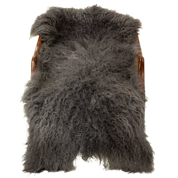 Soft Long Curly Long Hair Gray Swedish Sheepskin