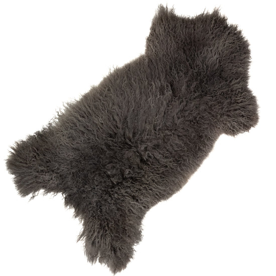 Soft Long Curly Long Hair Gray Swedish Sheepskin Rug