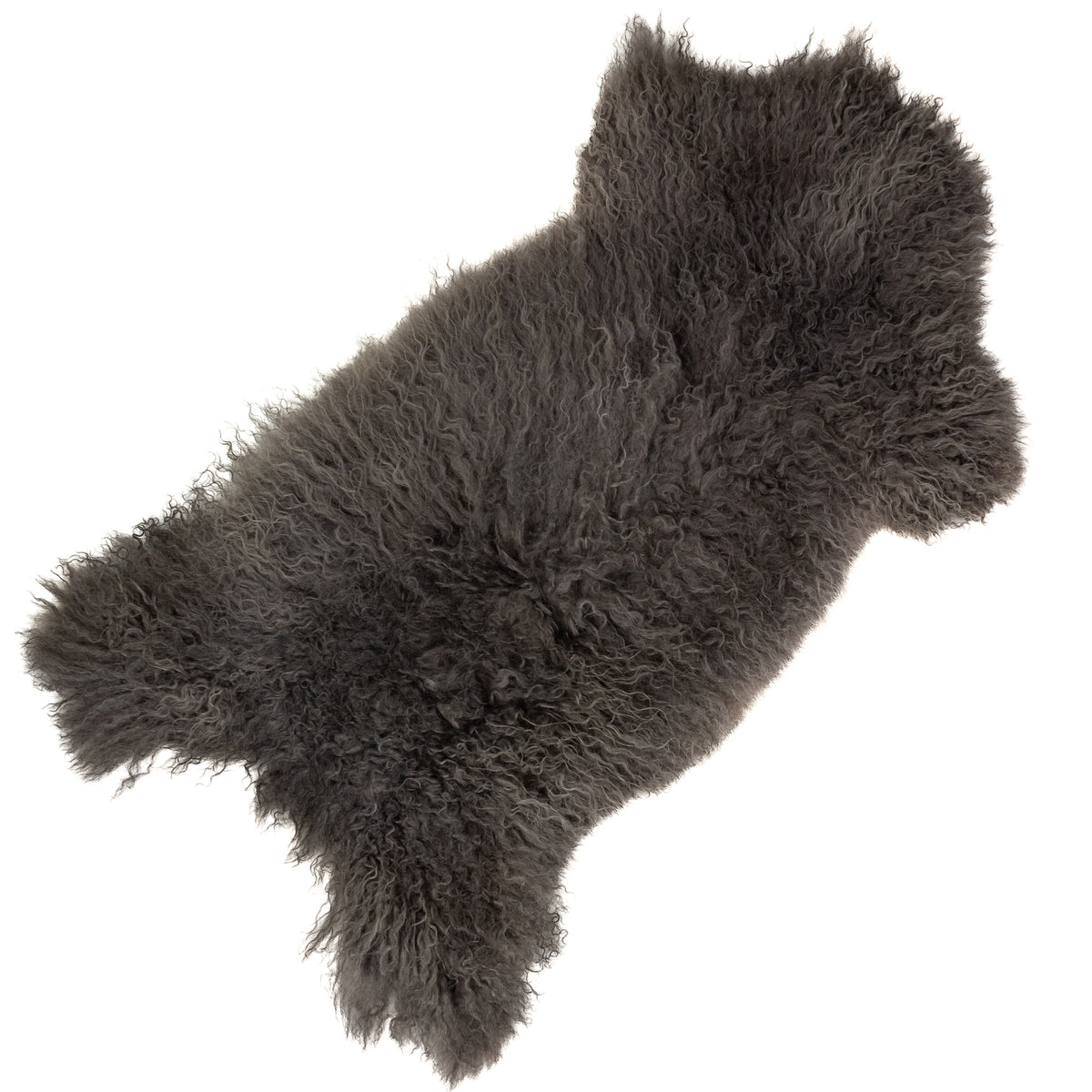 Soft Long Curly Long Hair Gray Swedish Sheepskin Rug