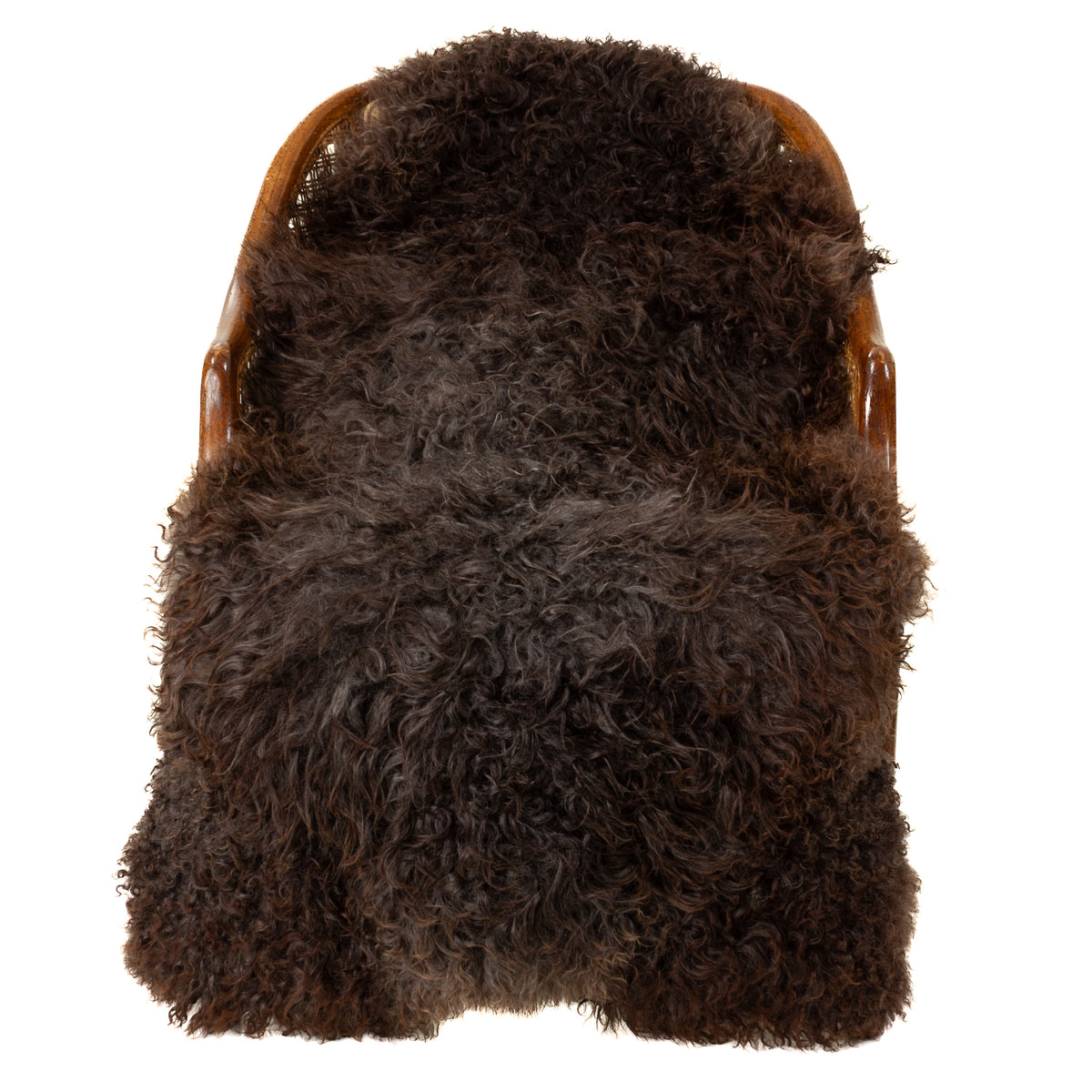 Soft Long Curly Hair Reddish Brown Swedish Sheepskin