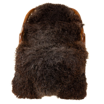 Soft Long Curly Hair Reddish Brown Swedish Sheepskin