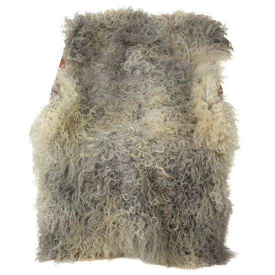 Soft Long Curly Long Hair Silver Gray Swedish Sheepskin