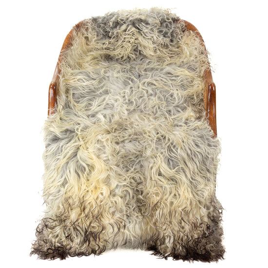 Soft Long Curly Long Hair Silver Gray Black Swedish Sheepskin