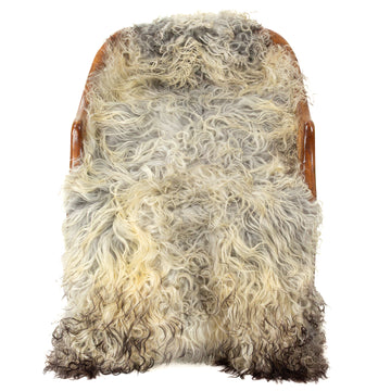 Soft Long Curly Long Hair Silver Gray Black Swedish Sheepskin