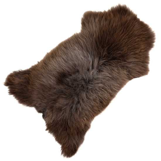 Soft Long Wool Brown w Gray Sheepskin Rug