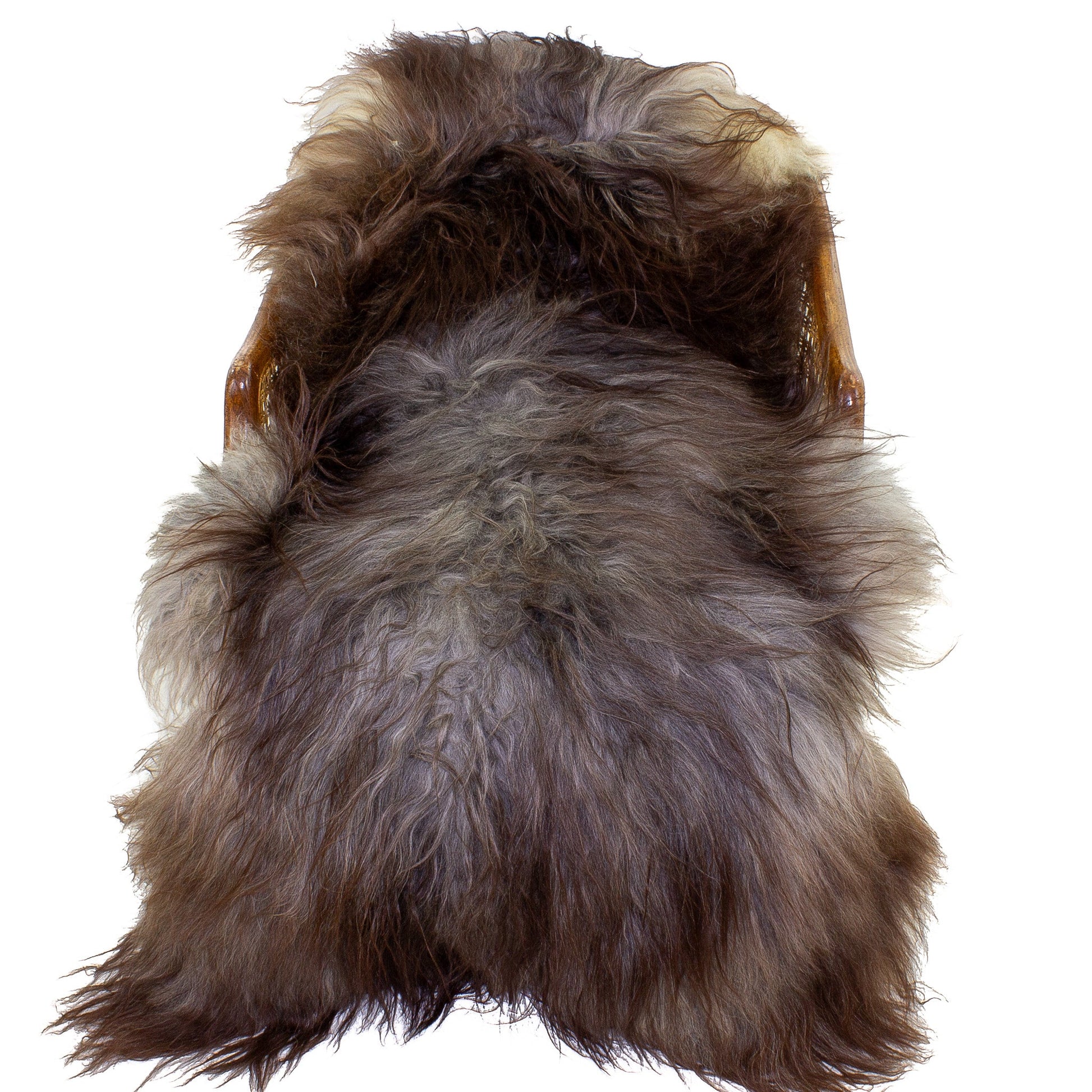 Soft Long Wool Dark and Gray Mix Sheepskin