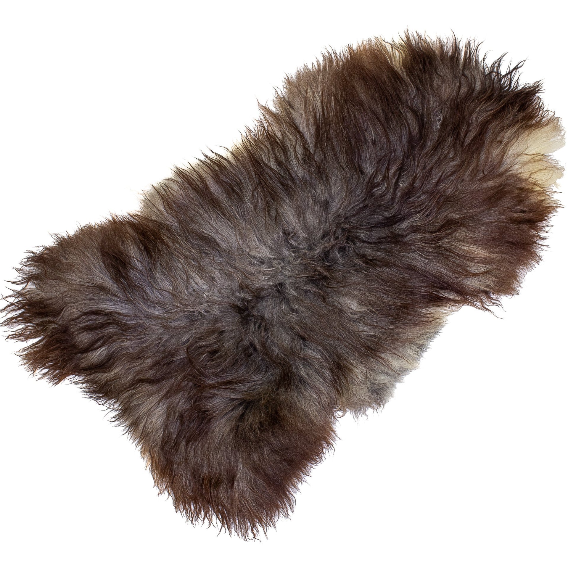 Soft Long Wool Dark and Gray Mix Sheepskin