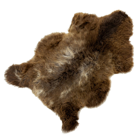 Soft Short Wool Brown w Some Gray Sheepskin