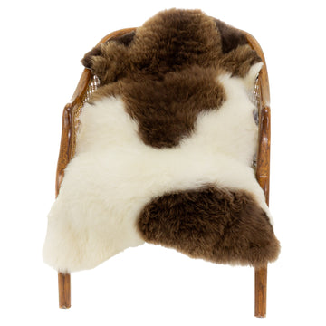 Soft Short Wool White with Brown Sheepskin