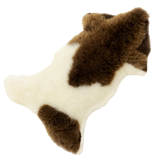 Soft Short Wool White with Brown Sheepskin