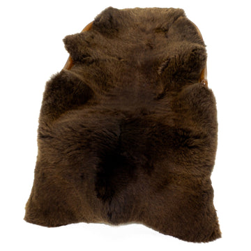 Large Soft Short Wool Brown Sheepskin