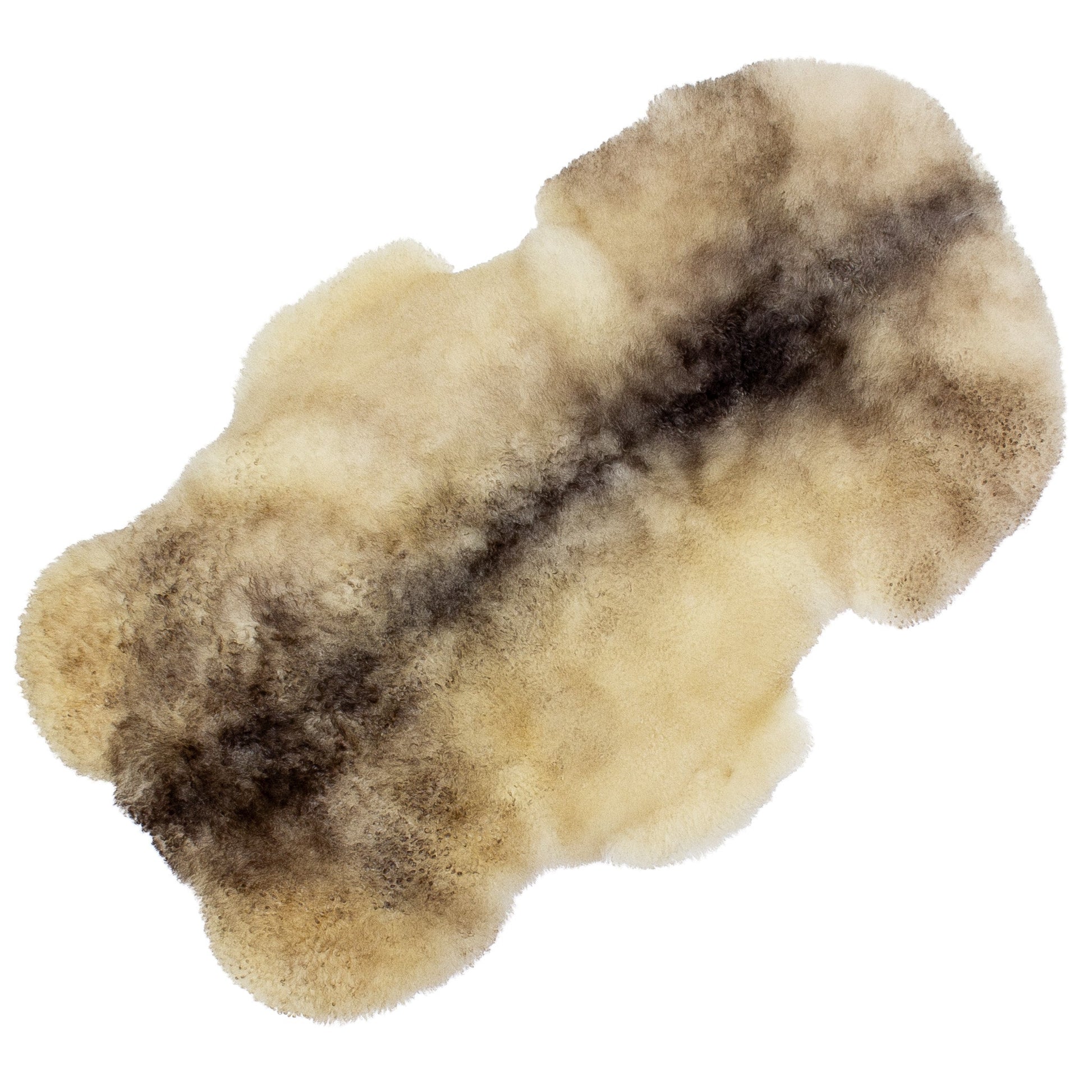 Soft Short Wool Ivory White w Dark Mottled Swedish Sheepskin